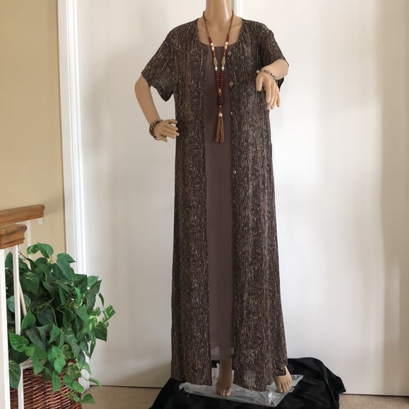 David Dart Duster 2pc Dress Size Medium maxi length perfect condition - Picture 2 of 9